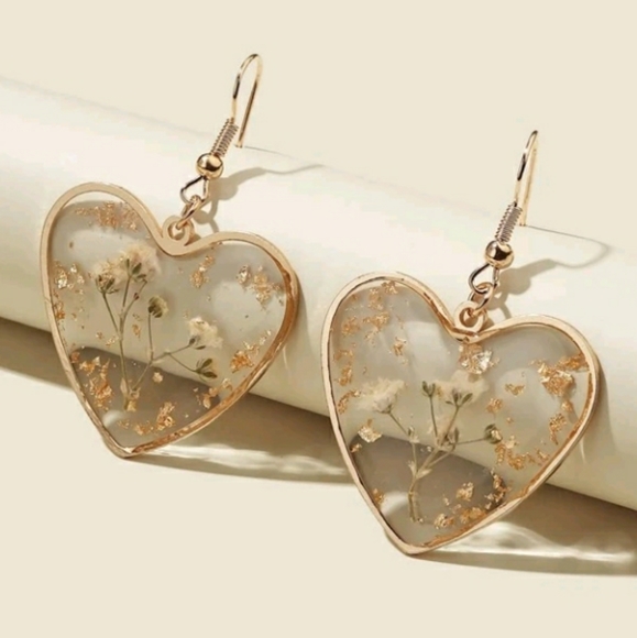 Boho Heart Drop Earrings - Picture 2 of 3